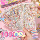 50 in 1 landscape stickers miniature scene collection 3d three-dimensional girls children's educational toys