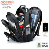 Swiss-Multifunction Bags Mochila duradera para portátil de 17 pulgadas, bolsa de viaje, mochila universitaria, puerto de carga USB, resistente al agua