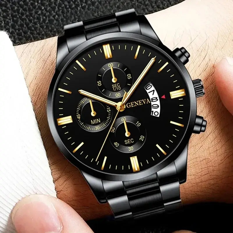 Fashion Men Stainless Steel Watch Luxury Calendar Quartz Wristwatch Men's Business Watches for Men Clock Montre Homme