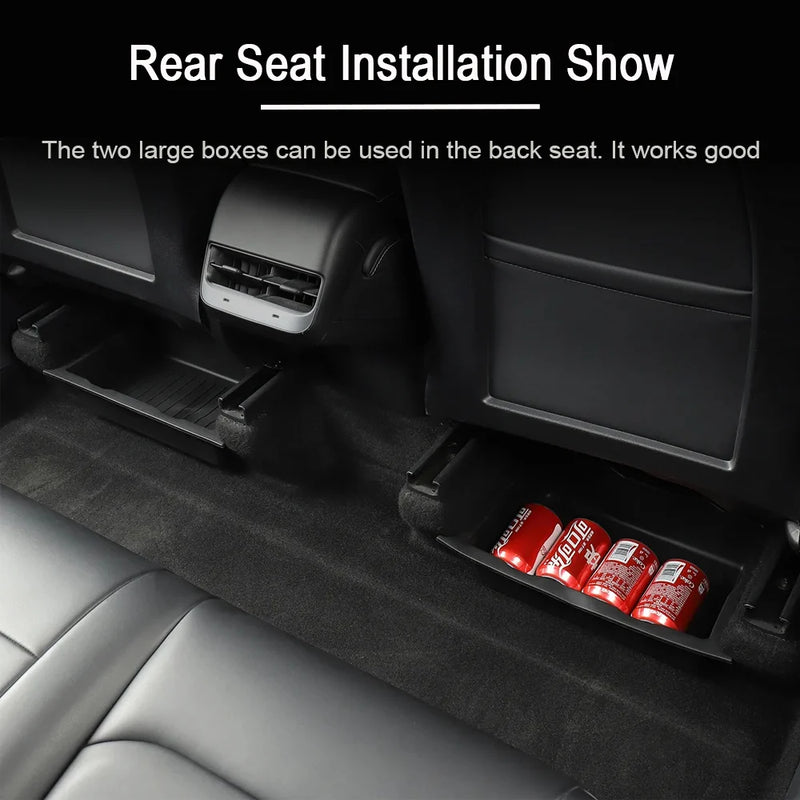 For Tesla New Model Y 2025 Launch Juniper Seat Storage Box Center Console Organizer Bins Front Rear Tray Trash Accessories