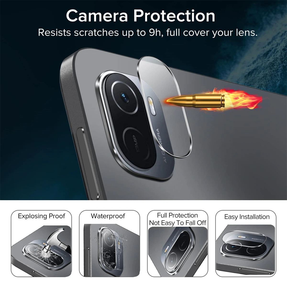Protective Film for Xiaomi Poco Pad 12.1inch 2024 HD with Camera Tempered Glass 9H Hardness Anti-scratch for Redmi Pad Pro 12.1"