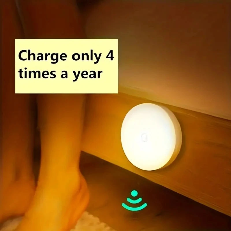 1 Luminária Noturna com Sensor de Movimento – Lâmpada LED Sem Fio para Quarto, Escada, Closet e Decoração de Ambientes