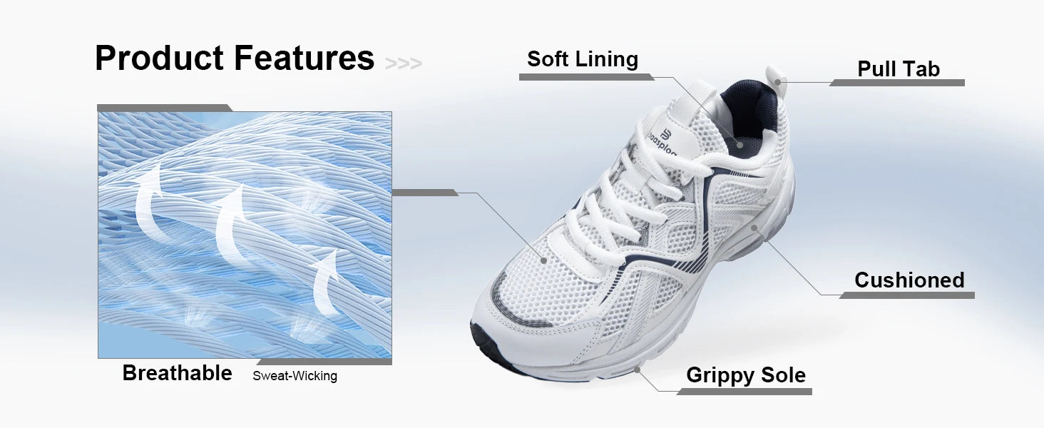 Baasploa Women Running Sneakers Mesh Breathable New Summer Walking Shoes Female Cushioning Elasticity Comfort Soft Sport Shoe