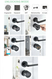 Tuya APP Fingerprint Cylinder Electronic Smart Door Lock Digital Keypad Code Key Card Remote Control Adjustable Home Apartment