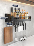 Kitchen Organizer Shelf Wall-mounted Spice Storage Rack Kitchen Knife Holder Wall Seasoning Chopstick Spoon Shovel Storage Sheif