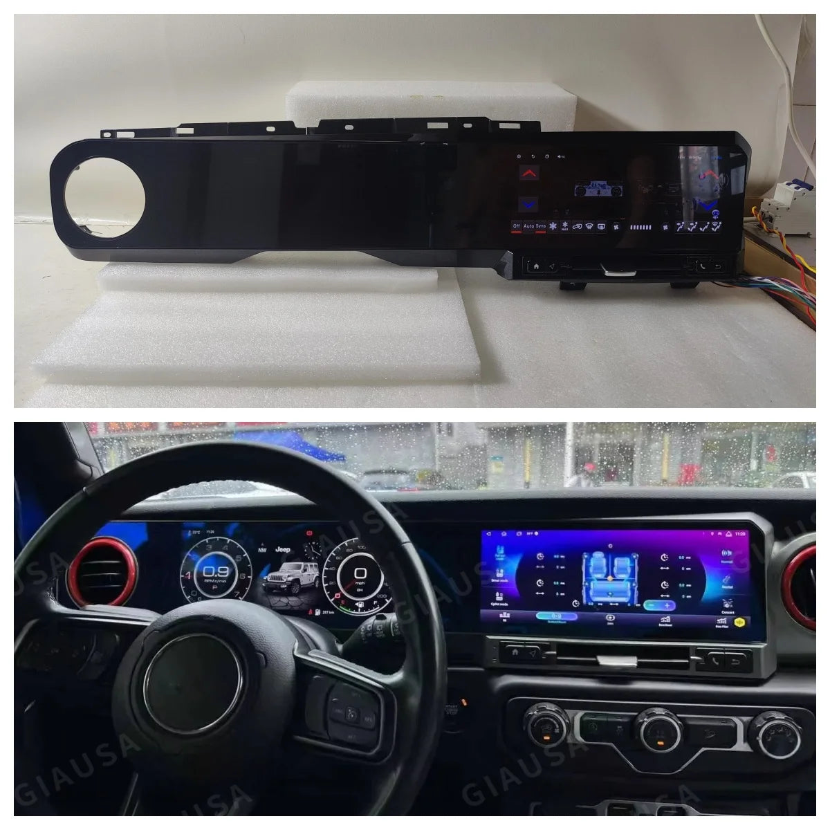 For Jeep Wrangler 2018-2022 Carplay LCD Instrument Panel Dual Screen Android Multimedia Video Player GPS Navigation Android Auto