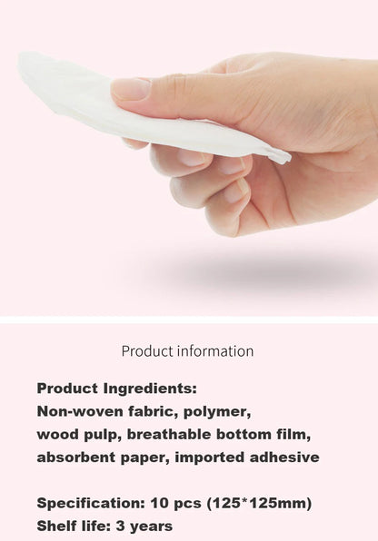 10 Pcs Disposable Nursing Pads Breathable Slim Super Absorbency Cotton Breast Pad Comfortable Anti-Leak Pads During Lactation