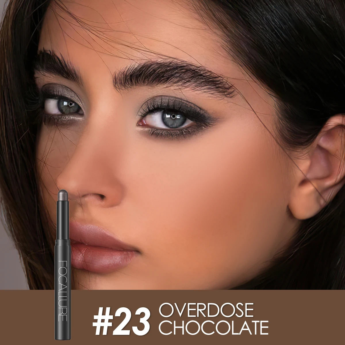 FOCALLURE Lápiz de sombra de ojos perlado de 24 colores, resistente al agua, con brillo, pigmento brillante, delineador en barra, herramientas de maquillaje