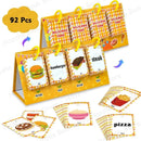 92Pcs Food Vocabulary Flashcards for Kids Double Side Parent-Child Interaction English Card Educational Learning Cards