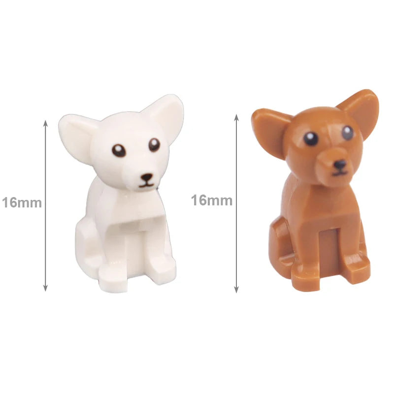 New Animal Chihuahua Parts MOC Building Blocks Farm Ranch City Zoo Family Pet Dog Bricks Toys Compatible With LEGO
