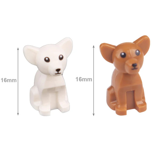 New Animal Chihuahua Parts MOC Building Blocks Farm Ranch City Zoo Family Pet Dog Bricks Toys Compatible With LEGO