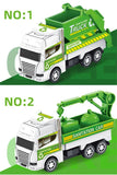 4Pcs/set Mini Inertial Pull Back Sanitation Car Plastic Vehicle Garbage Truck Model Educational Toy for Kids Boy Birthday Gifts