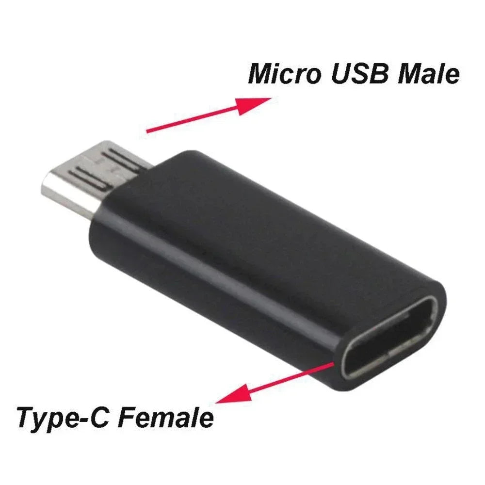 10-1Pcs Micro USB Female To Type C Male Adapter OTG Converter Micro-B To USB-C Connector Phone Charger Cable Adapter For Samsung