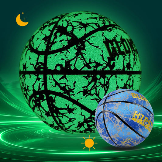 Glowing Basketball Leather Luminous Wear-Resistant Ball Size 5/6/7-27.5/28.5/29.5'' For Youth,In&Outdoor Basketball Night Game