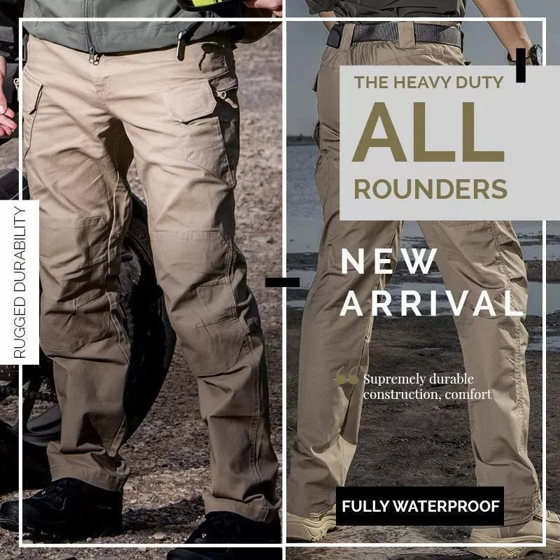 Tactical Waterproof Pants SWAT Combat Army Trousers Many Pockets Waterproof Wear Resistant Casual Cargo Pants Men 2022