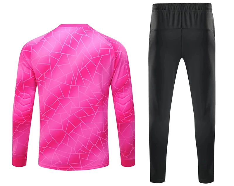 Men Kid 2024 Soccer Goalkeeper Uniform Protective Sponge Long Sleeve Football Training Goalkeeper Top Soccer Jersey Pants Custom