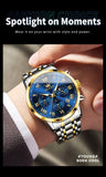 OLEVS 5529 Luxury Quartz Watch For Men Roman Scale Moon Phase Chronograph Man Watches Waterproof Luminous Calendar Wrist Watch