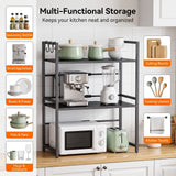 3-Tier Microwave Oven Rack Shelf Kitchen Countertop Oven Rack Expandable Seasoning Storage Rack Stand Storage Tableware Racks