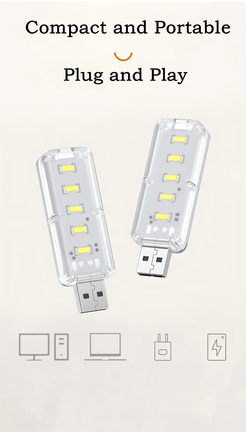 Portable Dimmable Touch Control 10LEDs USB Night Light 5V Bulb for Bedroom Study PC Laptop Mobile Power Bank Plug in Lighting