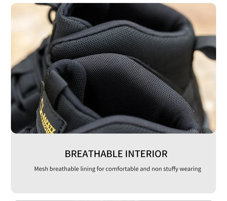 Botas de seguridad impermeables para el trabajo, para hombres y mujeres, indestructibles, antigolpes y antipinchazos, zapatos de seguridad protectores para hombres.