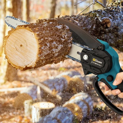 Gisam 8 Inch Brushless Electric Saw Cordless Chain Saw Handheld Garden Wood Logging Chainsaw Power Tools for Makita 18V Battery