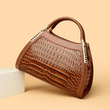 Alligator Patent Leather Shoulder Crossbody Handbags for Women, Luxury Brand Designer Hobo Bags, Two-Layer Sac