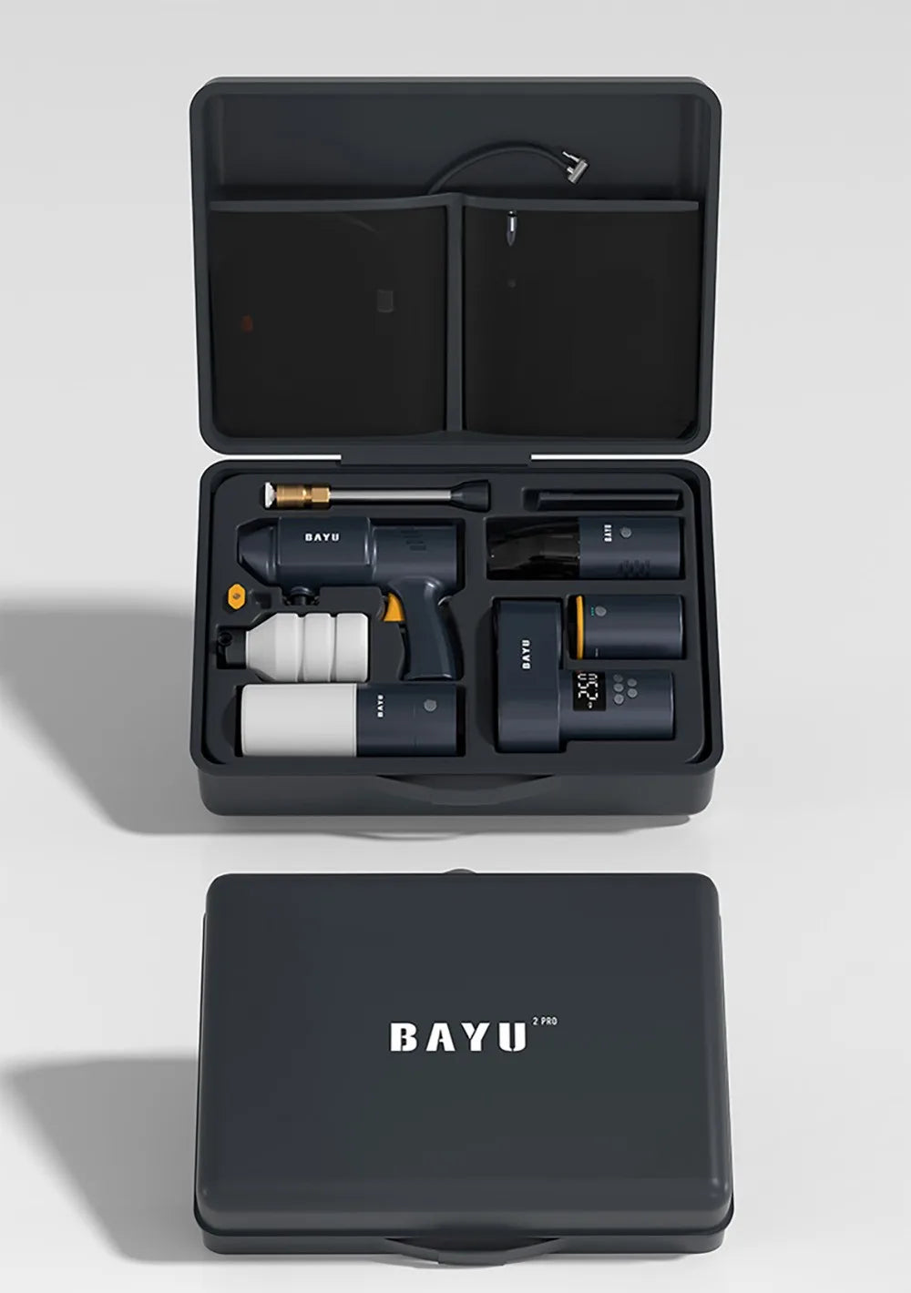 BAYU Auto Outdoor Smart Kit (19200mah Power Bank, Tire Inflator, Vacuum Cleaner, Car Washer, Flashlight, Mobile Phone Holder)