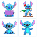 Anime Stitch Building Blocks Angel Scrump Guitar Holding Book Stitch Model Assembled Toys Children's DIY Mini Brick Figure