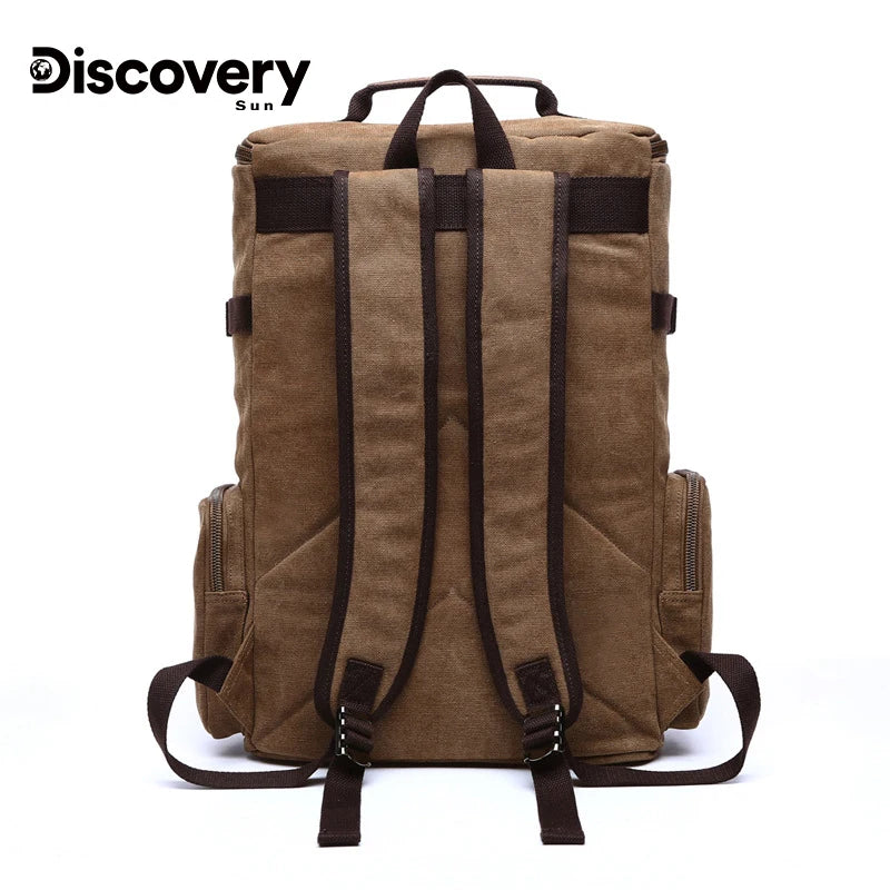 Mochila de lona multifuncional DISCOVERY-SUN, mochila informal para senderismo, mochila escolar para deportes al aire libre, mochila de viaje de gran capacidad.