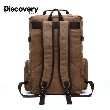 Mochila de lona multifuncional DISCOVERY-SUN, mochila informal para senderismo, mochila escolar para deportes al aire libre, mochila de viaje de gran capacidad.