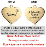 Dog ID Heart Tag Custom Personalized Cat Collar Pendant Engraved Pet Necklace Chain Charm Supplies For Name Products