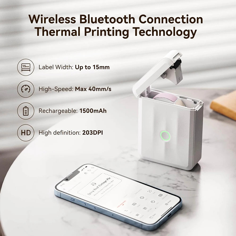 Niimbot D110/D11/H1S Mini Thermal Label Printer Portable Paper Maker Wireless Sticker Machine Inkless Labeller for Office Home