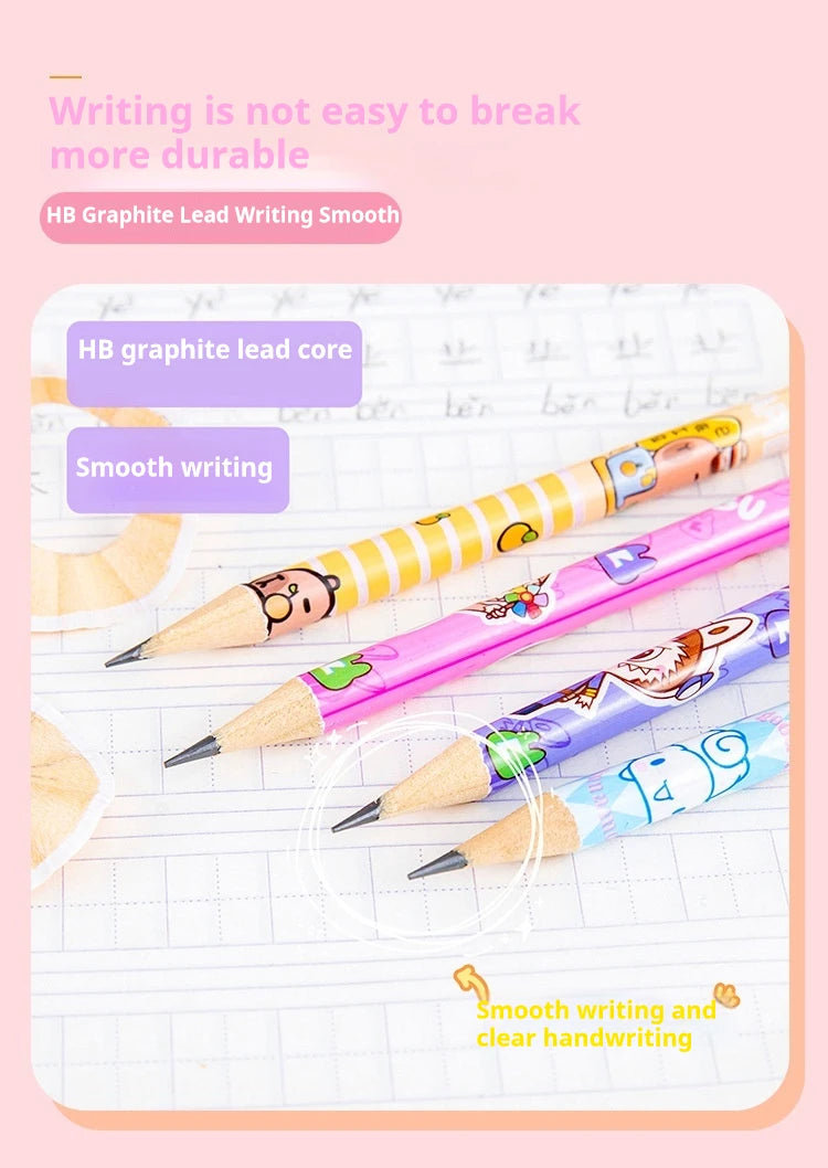 10Pcs/Lot Cute Cartoon HB Pencil With Big Eraser Kawaii Capybara Pony Pencils Student Kids Writing Pen School Stationery Gifts