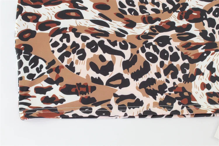 Fashion Sexy Summer Leopard Printed Women's Backless Streetwear Regular Casual Camisole Strapless Skinny Vestidos Robes