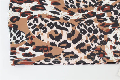 Fashion Sexy Summer Leopard Printed Women Dresses Backless Streetwear Regular Casual Camisole Strapless Skinny Vestidos Robes