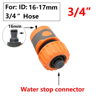 Conector rápido para manguera de jardín, acoplador de tubería de 1/2, 3/4 y 1 pulgada, conector de agua de parada, junta de reparación de 16/20/32 mm, accesorio para sistema de riego
