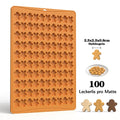 Gingerbread Man Silicone Baking Cookie Mold, Mini Pet Puppy Snack DIY Chocolate Molds, 100 Holes 