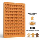 Gingerbread Man Silicone Baking Cookie Mold, Mini Pet Puppy Snack DIY Chocolate Molds, 100 Holes 
