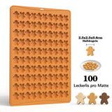 Molde de silicona para galletas con forma de hombrecito de jengibre, mini moldes de chocolate para hacer con forma de cachorro, 100 agujeros 