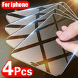Protetor de Tela para iPhone 11, 12, 13, 14, 15 Pro, XR, X, XS Max, 12, 13 Mini, 7, 8, 6 Plus, Vidro Temperado, SE, 4 PCes