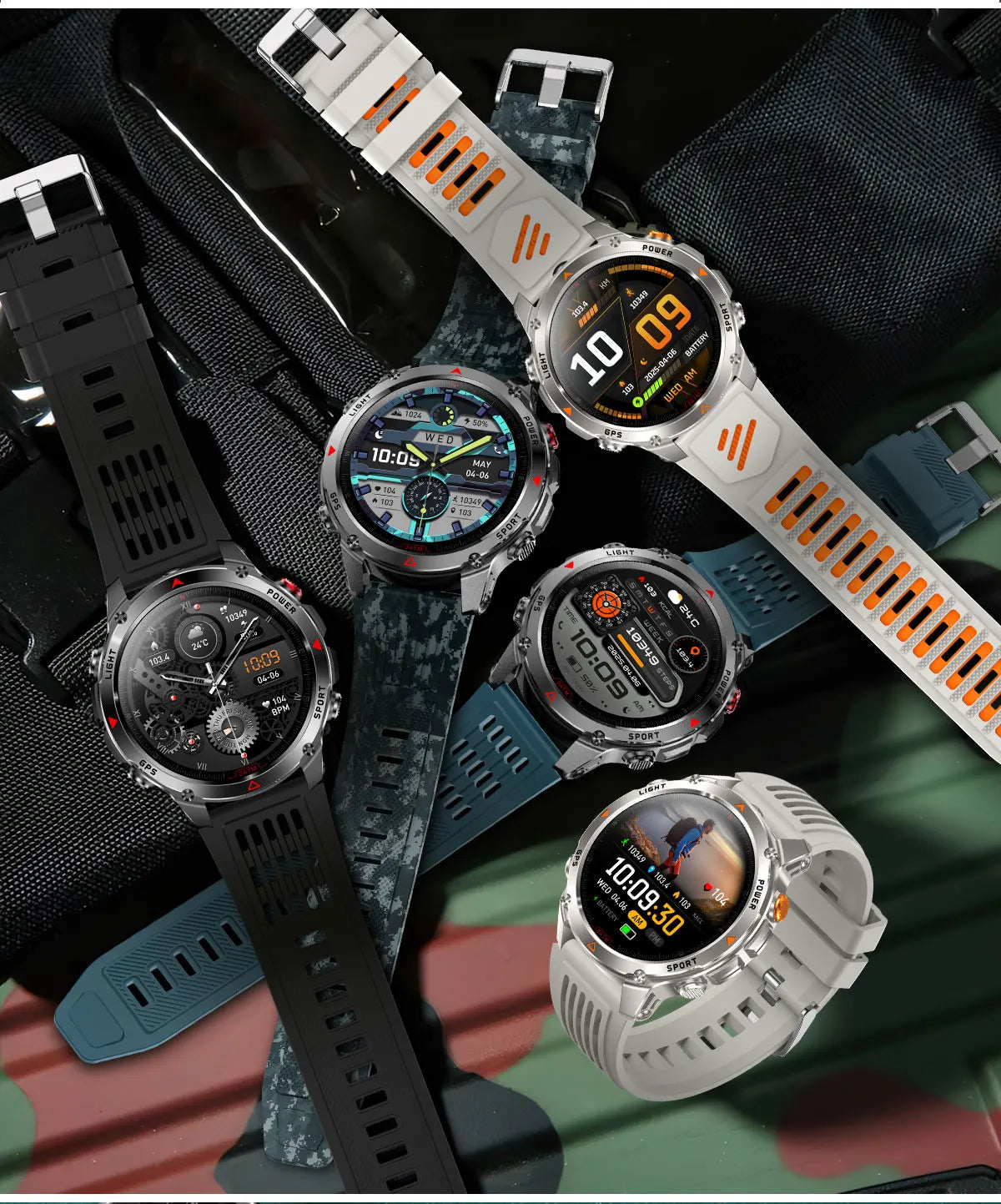 Forerunner 570 GPS Smart Watch 3ATM Waterproof  AMOLED Screen MULTI-BAND GNSS Compass Altimeter Flashlight Sports Smartwatch Men