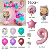 1 juego de globos de látex con forma de gato para casa de muñecas Gabby, decoración para fiestas de cumpleaños infantiles, suministros para baby shower, globos de helio para niños 