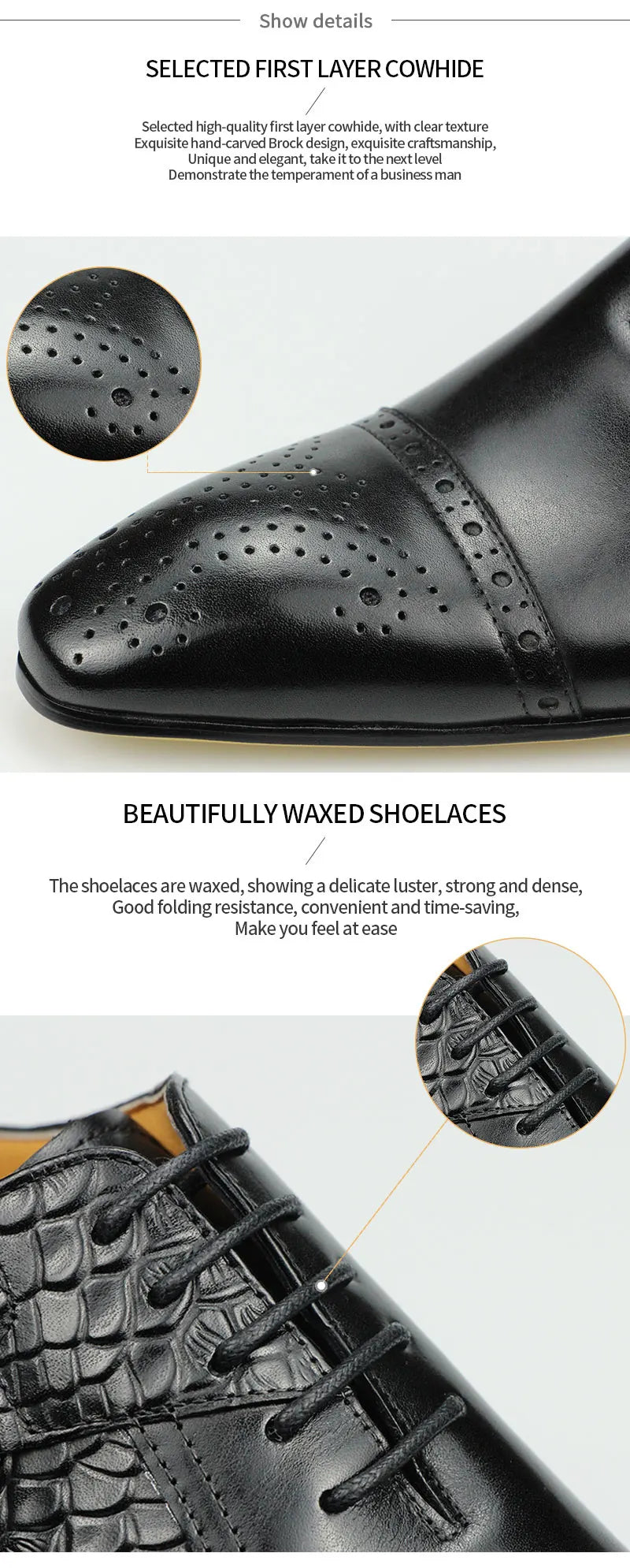Nice Men Black Brown Leather Oxford Brogue Dress Shoes Office Men's Leather Men's Pair with Suit Jeans Side Lace Up Buckle Stylish
