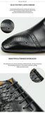 Nice Men Black Brown Leather Oxford Brogue Dress Shoes Office Men's Leather Men's Pair with Suit Jeans Side Lace Up Buckle Stylish