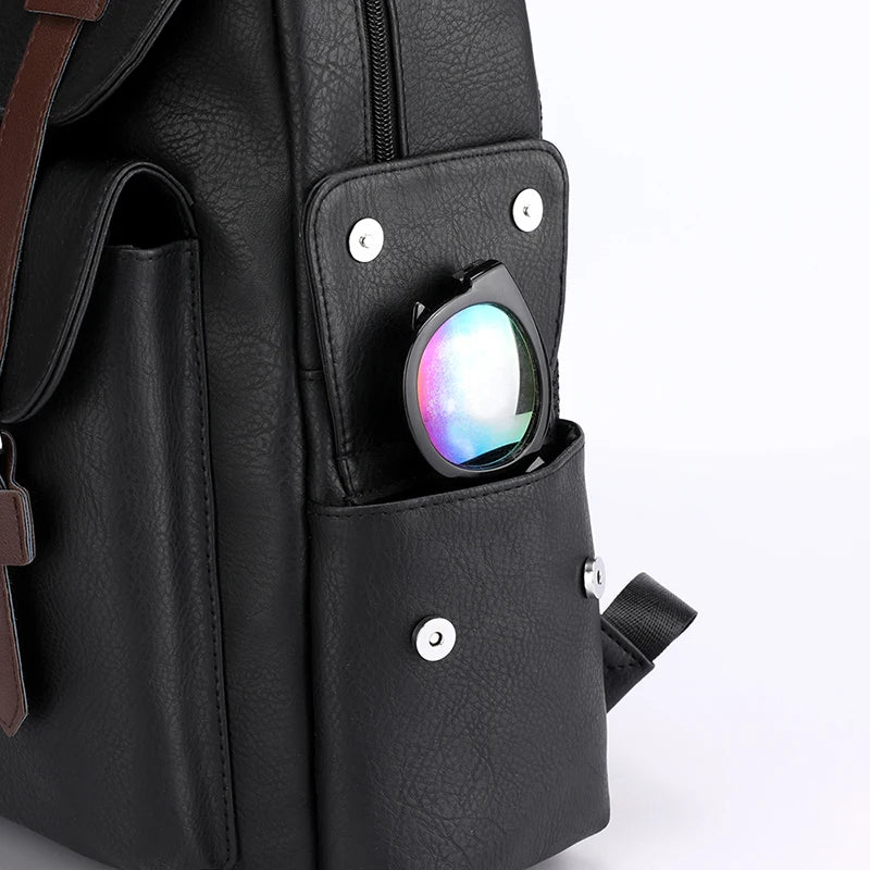 Mochila de piel sintética para hombre, mochila grande para portátil, mochila negra para adolescentes y niños, mochila marrón, 2023
