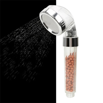 Anti Limestone Filtered Shower Head ABS High-Pressure Water Saving Handheld Clear Showerheads with Filter Beads for Bathroom