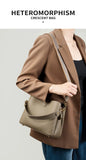 100% Genuine Leather Women's Bucket Bag Luxury Designer Versatile Shoulder Bag Women Commuter Crossbody Bags Female Handbag