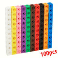 Square Particle Building Blocks Puzzle Toys, Early Education, Arithmetic, Mosaic Connecting, Creative, 2cm, 100 Pcs 