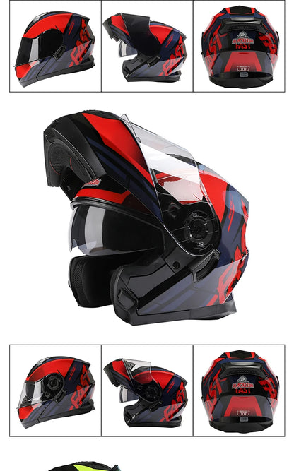 BLD Modular Motorcycle Full Face Helmet ECE Flip-up Double Anti-Fog Visor Purple Bird Sport Design In Stock Adult Men and Women