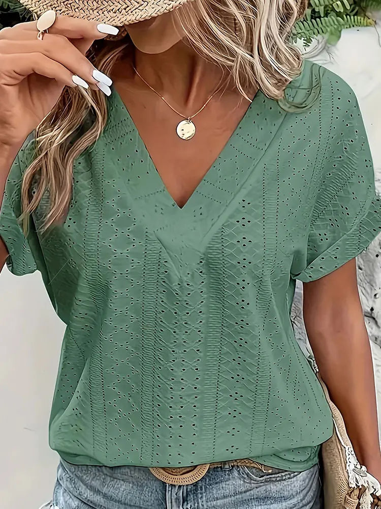 Camiseta casual de malha grande feminina confortável solto ajuste em torno do pescoço manga curta camisetas para senhoras plus size